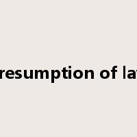 presumption of law是什么意思