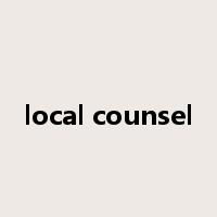 local counsel是什么意思