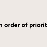 In order of priority是什么意思