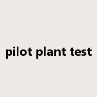 pilot plant test是什么意思