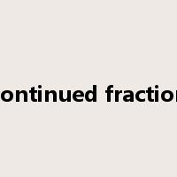 continued fraction是什么意思