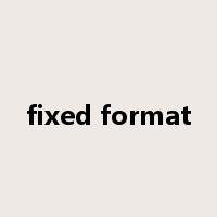 fixed format是什么意思