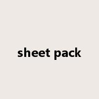 sheet pack是什么意思