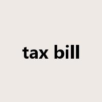 tax bill是什么意思