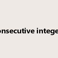 consecutive integers是什么意思
