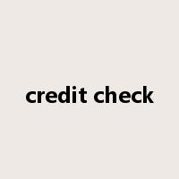 credit check是什么意思