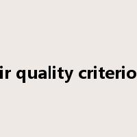 air quality criterion是什么意思