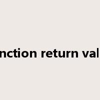 function return value是什么意思