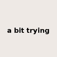 a bit trying是什么意思