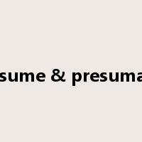 Presume & presumable是什么意思