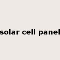 solar cell panel是什么意思