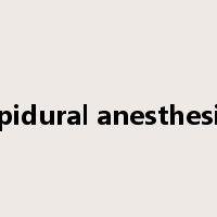 epidural anesthesia是什么意思