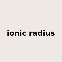 ionic radius是什么意思