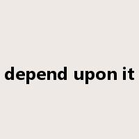 depend upon it是什么意思