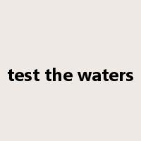 test the waters是什么意思