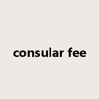 consular fee是什么意思