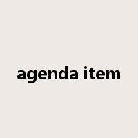agenda item是什么意思