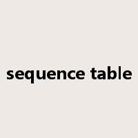 sequence table是什么意思