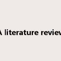 A literature review是什么意思