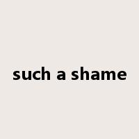 such a shame是什么意思
