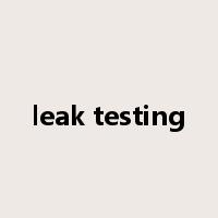 leak testing是什么意思