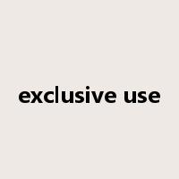 exclusive use是什么意思