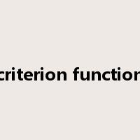 criterion function是什么意思