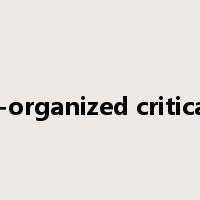 self-organized criticality是什么意思
