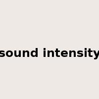 sound intensity是什么意思