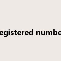 registered number是什么意思