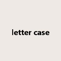 letter case是什么意思