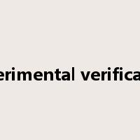 experimental verification是什么意思