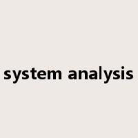 system analysis是什么意思