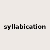 syllabication是什么意思