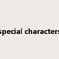 special characters是什么意思