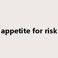 appetite for risk是什么意思