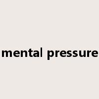 mental pressure是什么意思
