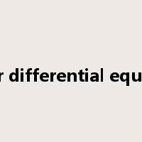 linear differential equation是什么意思