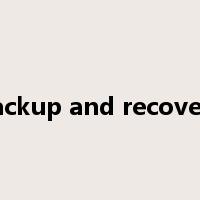 backup and recovery是什么意思