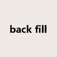 back fill是什么意思