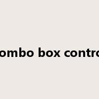 combo box control是什么意思