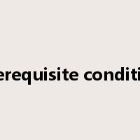 prerequisite condition是什么意思