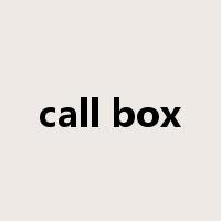 call box是什么意思