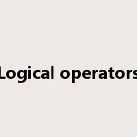 Logical operators是什么意思