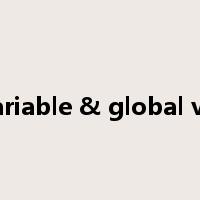 local variable & global variable是什么意思