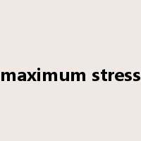 maximum stress是什么意思