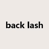 back lash是什么意思