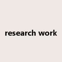 research work是什么意思