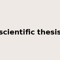 scientific thesis是什么意思