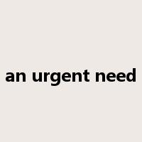 an urgent need是什么意思